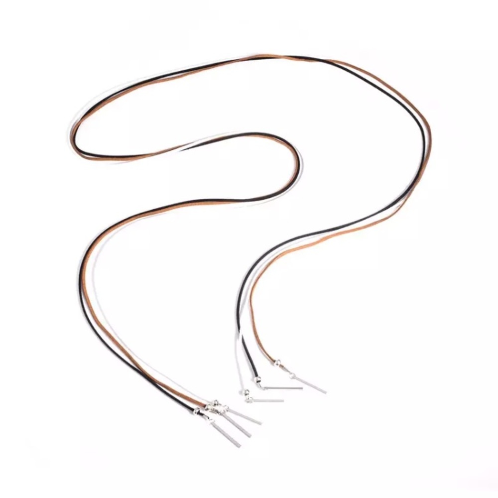 Boho Tan Vegan Faux Suede Choker Tie Necklace - Picture 3 of 4
